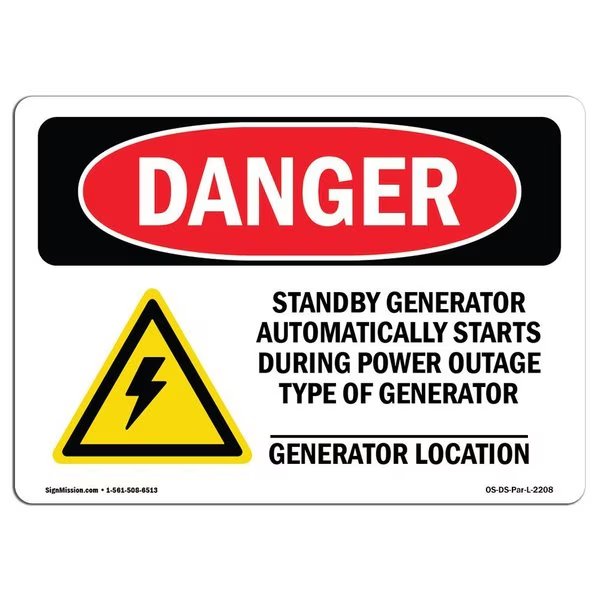 Safety Sign, OSHA Danger, 3.5